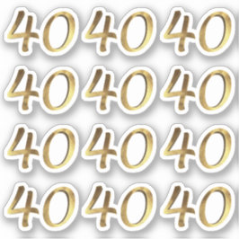 Zahlen 40 Imitate Gold 40-jährige Jubiläumsaufkleb Aufkleber