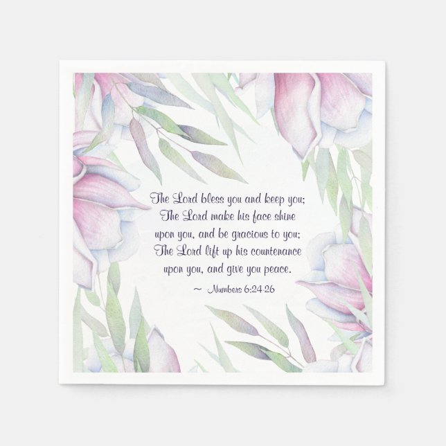 Zahlen 6:24-26 Der Herr segne dich, Bibelverse Serviette (Vorderseite)