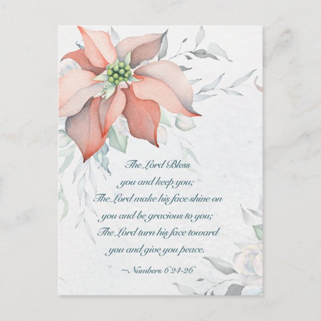 Zahlen 6:24-26 Der Herr segne euch Weihnachten Postkarte (Vorderseite)
