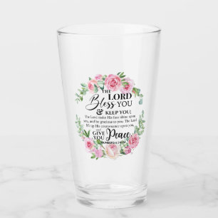 Zahlen 6:24-26 Der Herr segne Sie die Rose der Bib Glas