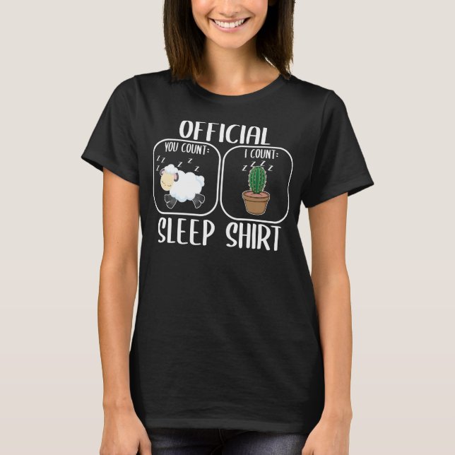 Zählen des Schafskaktus-Sleepshirts T-Shirt (Vorderseite)