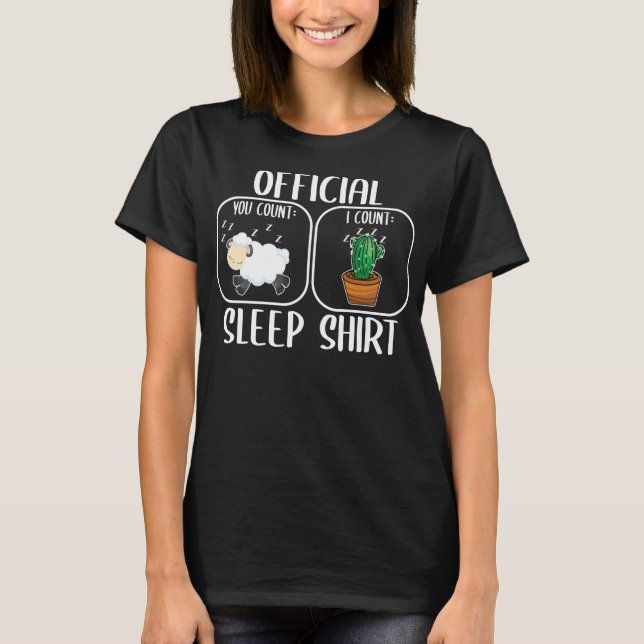 Zählen des Schafskaktus-Sleepshirts T-Shirt (Vorderseite)