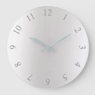 Zahlen einfarbiger Glitzer-graue Silber US Große Wanduhr