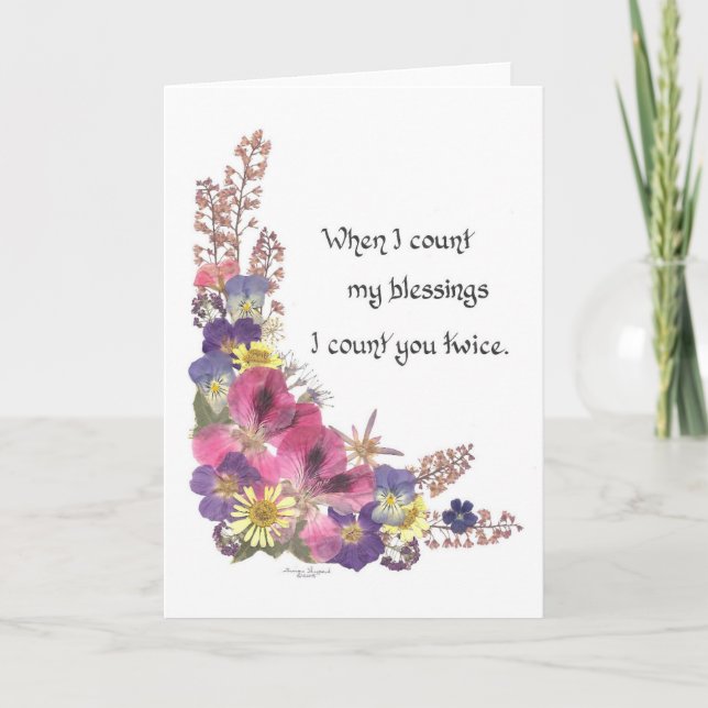Zählen meiner Segnungen Dankeskarte (Vorderseite)