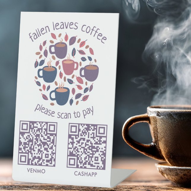 ZAHLEN PER QR CODE SCANNEN Espresso Coffee Shop Sockelschild (SCAN TO PAY QR CODES Espresso Coffee Shop Pedestal Sign
)