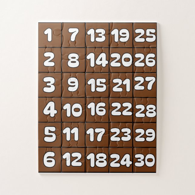 Zahlen Rätsel 1 bis 30 Zahlen Puzzle (Vertikal)
