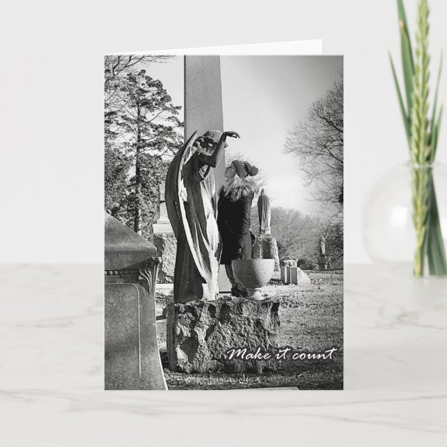 Zählen Sie den Engel der Todesgrußkarte wieder. Karte (Vorderseite)