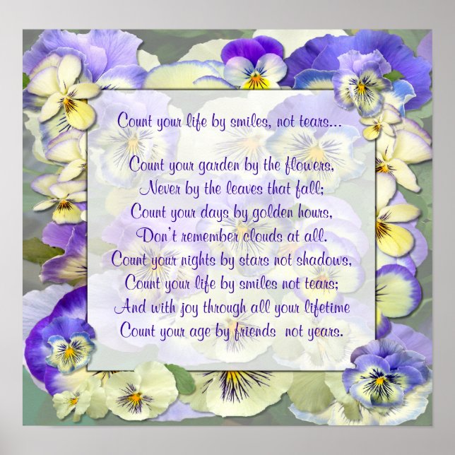 "ZÄHLEN SIE IHR LEBEN NACH LÄCHELN" ~ Poster (Vorne)