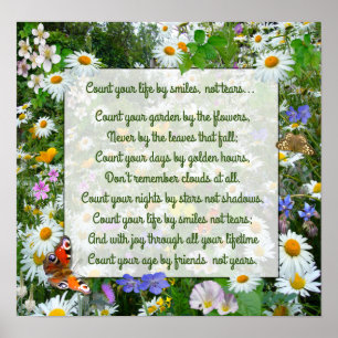 "ZÄHLEN SIE IHR LEBEN NACH LÄCHEN" POSTER