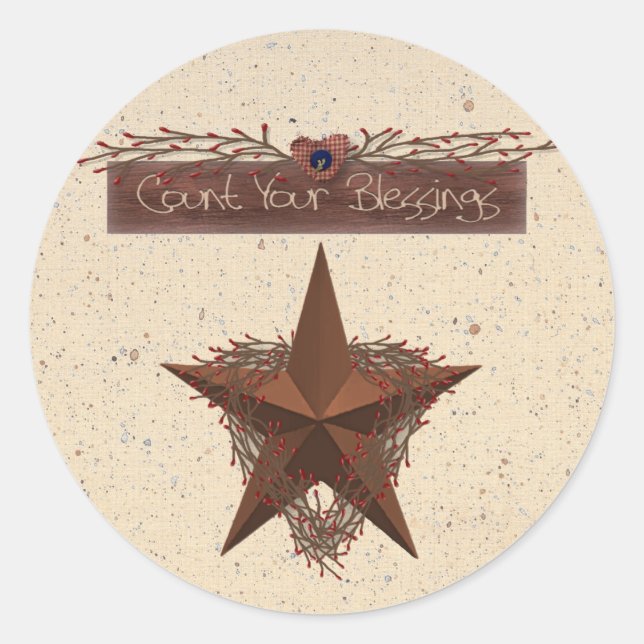 Zählen Sie Ihren Segen-Aufkleber Runder Aufkleber (Vorderseite)
