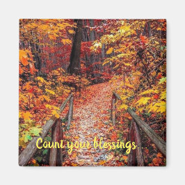 Zählen Sie Ihren Segnungen farbenfrohe Blätter Magnet