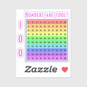 "Zahlen sind cool!" Hunderte Chart Vinyl Sticker