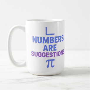 Zahlen sind Vorschläge Blau Lila Minimal Mathe Kaffeetasse