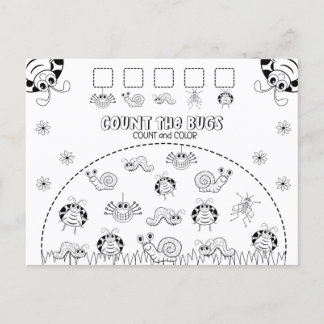 Zählen und farbige Math-Aktivität von Kindern Postkarte