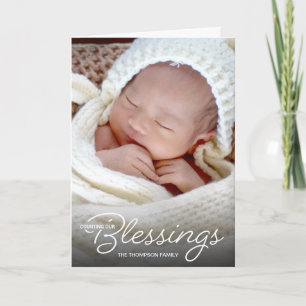 Zählen unserer Blessings Baby Foto Geburt Ankündigung