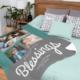 Zählen unserer Segnungen | Familienfotomaterial Fleecedecke