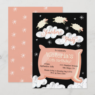 Zählen von Schafen Slumber Party Geburtstag Einlad Einladung