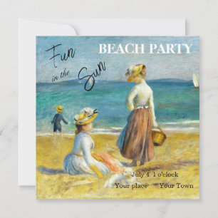 Zahlen zum Strand, Renoir Vintag Beach Party Einladung