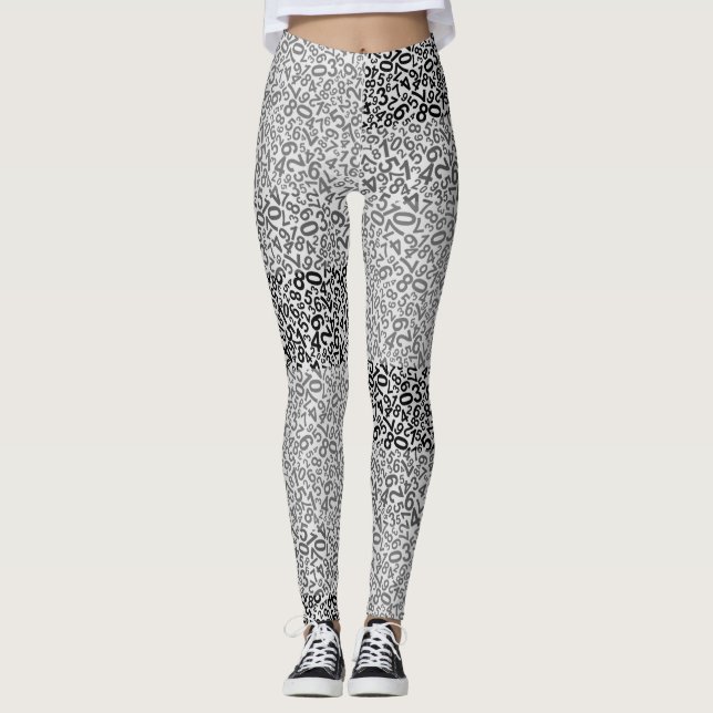Zahlenmuster 01 mit hellgrauem Hintergrund Leggings (Vorderseite)