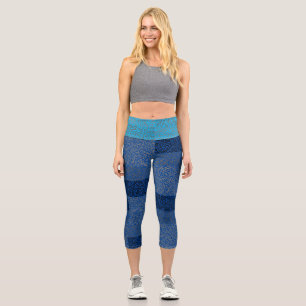 Zahlenmuster 01 w Blauer BG Capri Leggings