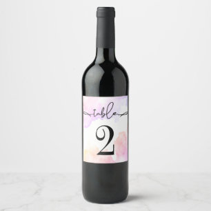 Zahlentabelle Weinkennzeichen. Weinetikett