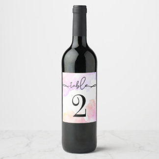 Zahlentabelle Weinkennzeichen. Weinetikett
