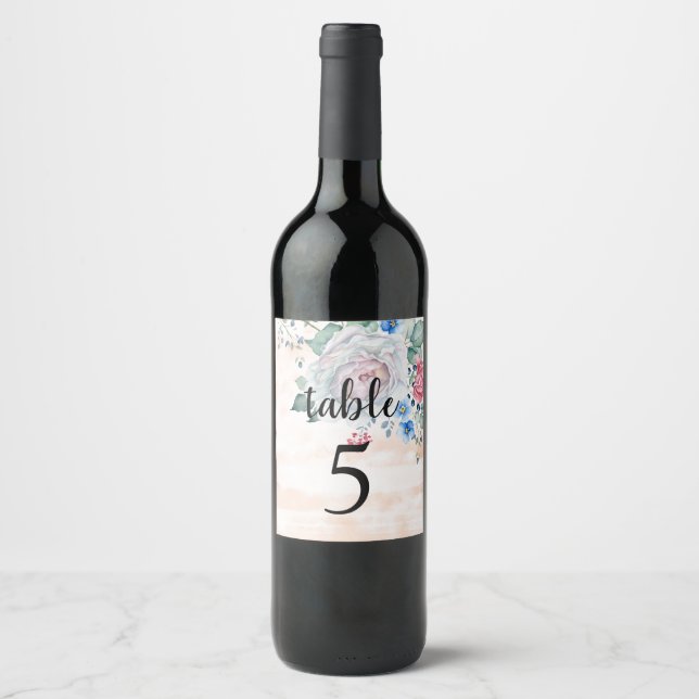 Zahlentabelle Weinkennzeichen. Weinetikett (Vorderseite)