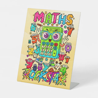 Zahlentag-Mathe-Rockstar-Podiumsschild für die Sch Sockelschild