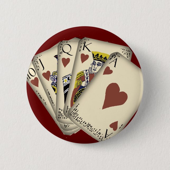 Zahlkarten, Herz, Sammelgut Button (Vorderseite)