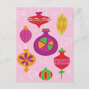 Zahlreiche Weihnachtsdekoration illustriert im Feiertagspostkarte