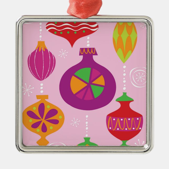 Zahlreiche Weihnachtsdekoration illustriert im Ornament Aus Metall (Vorne)