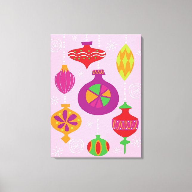 Zahlreiche Weihnachtsdekorationen illustriert Leinwanddruck (Vorderseite)