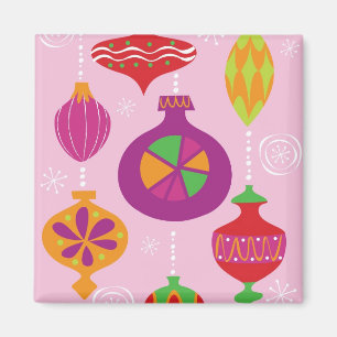 Zahlreiche Weihnachtsdekorationen illustriert Magnet