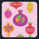 Zahlreiche Weihnachtsdekorationen illustriert Quadratischer Aufkleber<br><div class="desc">ImageID: 42-26240195 / ImageZoo / Corbis / Zahlreiche Weihnachtsdekorationen illustriert in verschiedenen Stilen und Farben /</div>