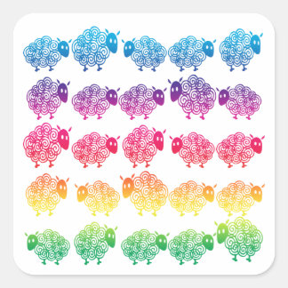 Zählschaf Quadratischer Aufkleber