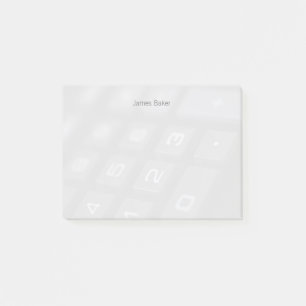 Zahlschlüssel auf Taschenrechner Post-it Klebezettel