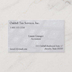 Zahlschlüssel auf Taschenrechner verblassen Visitenkarte