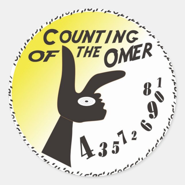Zählung des Omers Runder Aufkleber (Vorderseite)