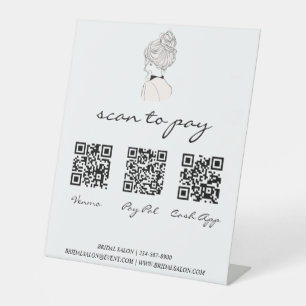 Zahlung des QR-Codes für Hochzeitssalon-Verkäufer Sockelschild