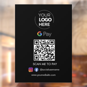 Zahlung mit dem Google Pay QR Code   Scannen, um s Fensteraufkleber