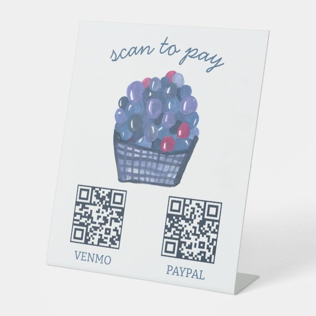 ZAHLUNG QR CODE Bauernhofstand Bauernmarktstand Sockelschild (Vorderseite)