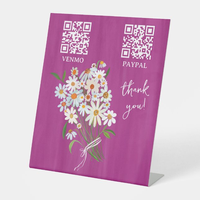 ZAHLUNG QR CODE Blumenladen Blumen Bauernmarkt Sockelschild (Vorderseite)