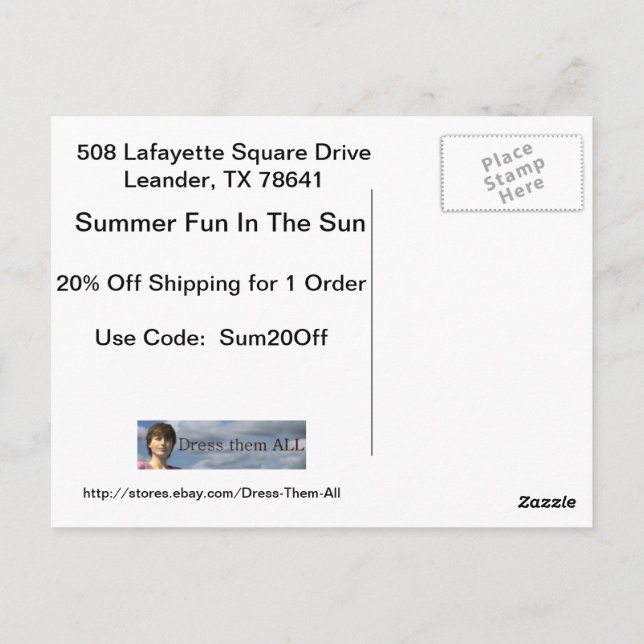 Zahlungskarte 2 postkarte (Rückseite)