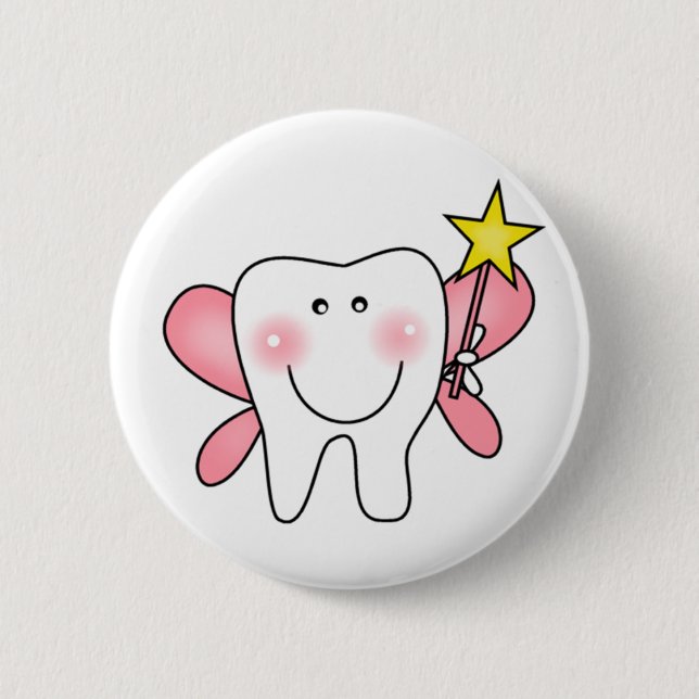 Zahn-Fee-T-Shirts und Geschenke Button (Vorderseite)