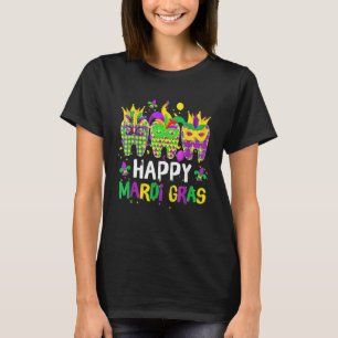 Zahn Jester Maske Zahnhygiene Glückliches Mardi Gr T-Shirt