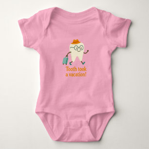 Zahn machte Urlaub Baby-Body Lustiger Zahn Baby Strampler