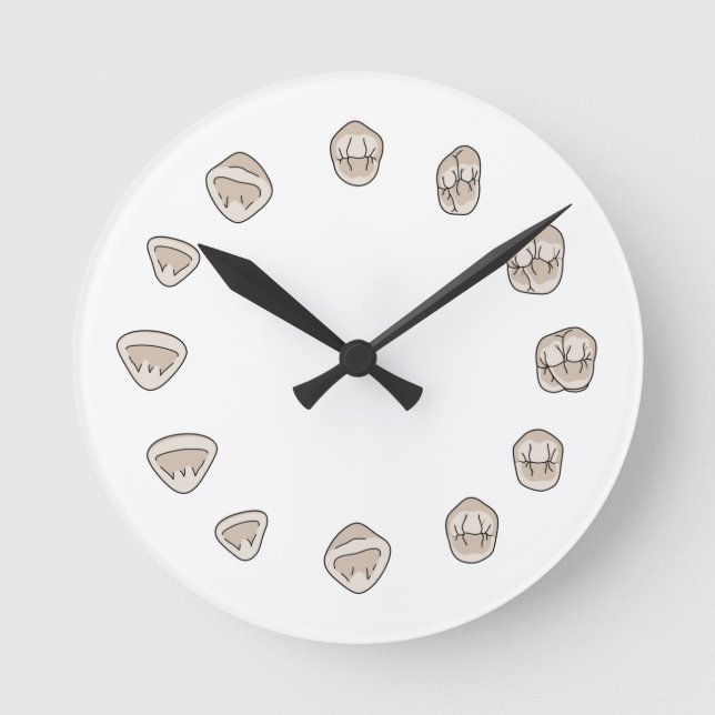 Zahn-Uhr (Medium) Runde Wanduhr (Vorderseite)
