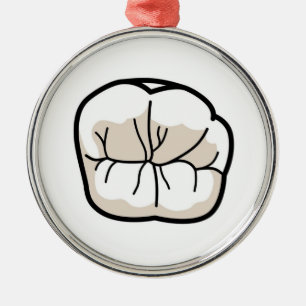 Zahn-Verzierung Silbernes Ornament
