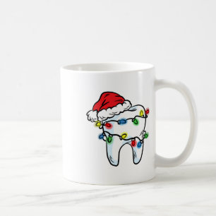 Zahn Weihnachtslicht Santa Hut Zahnarzt Dentalhygi Kaffeetasse
