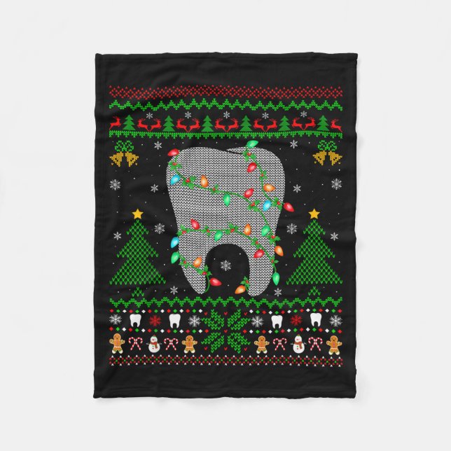 Zahn Zahnarzt Dental Sofortige Zähne Hässlich Weih Fleecedecke (Vorderseite)